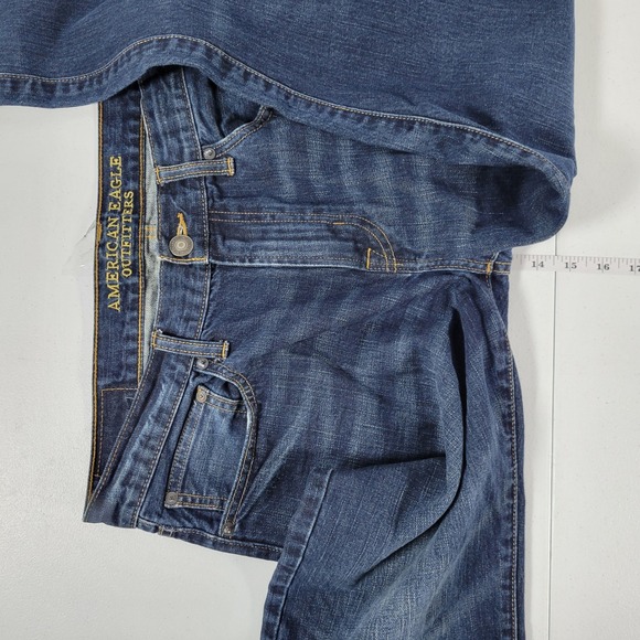 American Eagle Outfitters Mens Original Straight Dark Wash Denim Jeans 32x32 - Picture 5 of 10